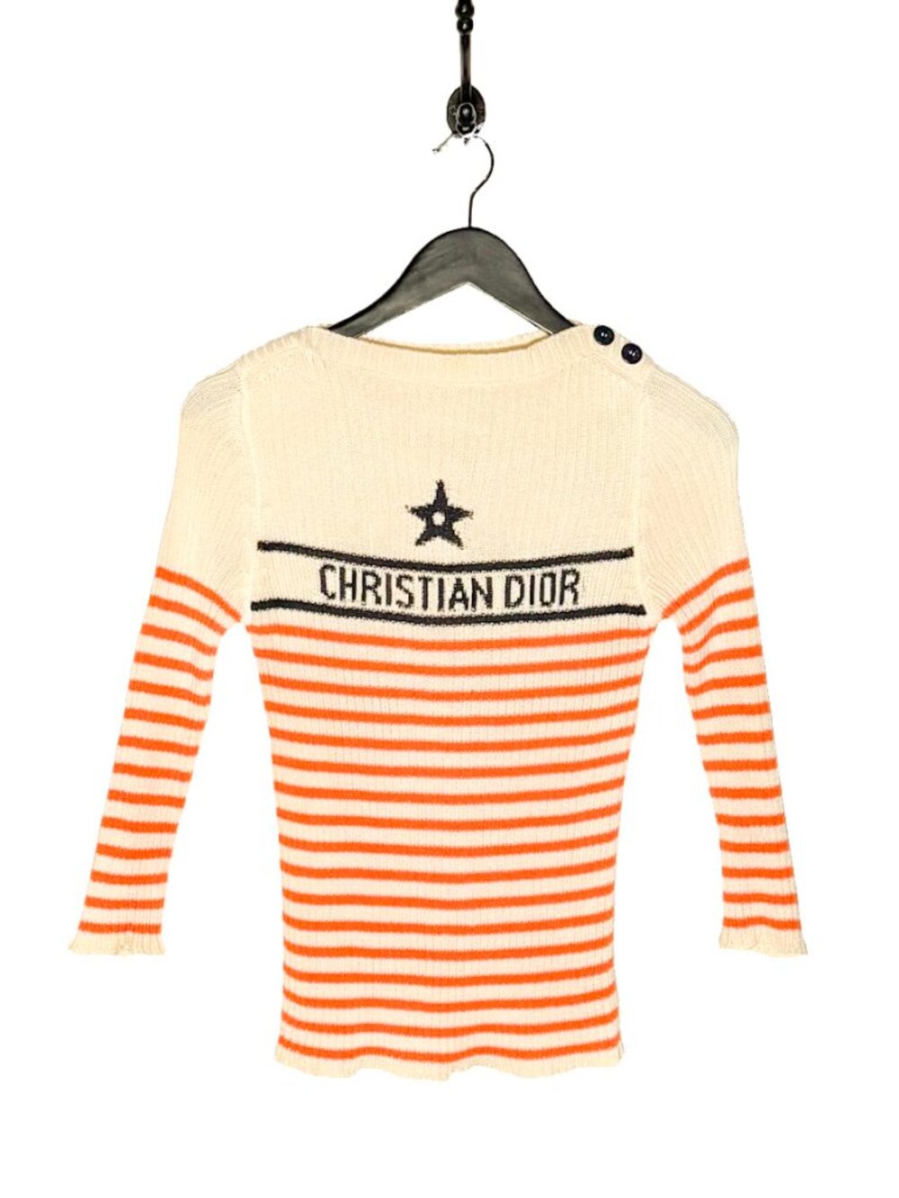 Dior 2022 Dioriviera Monaco Ribbed Orange Stripes Sweater